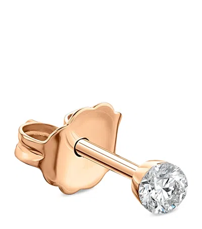 Maria Tash Rose Gold Invisible Set Diamond Stud Earring