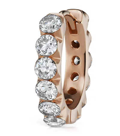 Maria Tash Rose Gold Invisible Set Large Diamond Eternity Hoop Earring