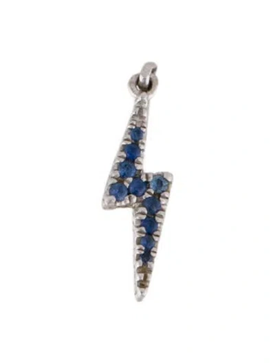Pre-owned Maria Tash Sapphire & Diamond Lightning Bolt Threaded Charm Earring In Multi