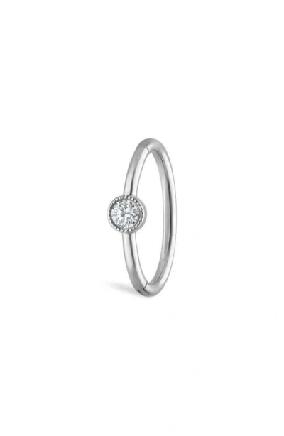 Maria Tash Scallop Diamond Hoop Earring In White Gold