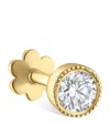 Maria Tash Scalloped Set Diamond Threaded Single Stud Earring In Gold