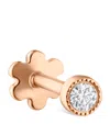 Maria Tash Scalloped Set Diamond Threaded Single Stud Earring In Rose Gold
