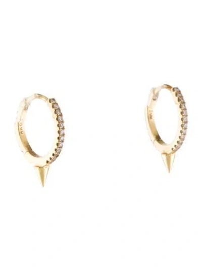 Pre-owned Maria Tash Short Spike Diamond Eternity Hoop Earrings In Multi