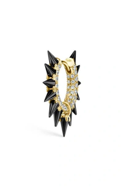 Maria Tash Single Diamond & Moissanite Spike Hoop Earring In Gold