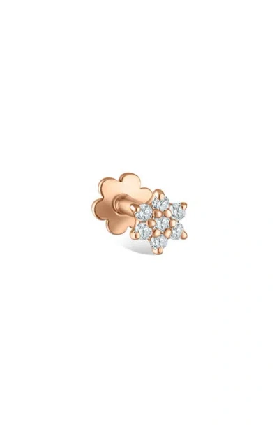 Maria Tash Single Diamond Flower Stud Earring In Rose Gold