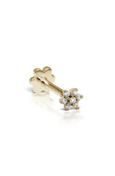 Maria Tash Single Diamond Flower Stud Earring In Yellow