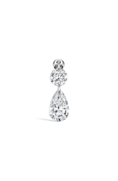 Maria Tash Single Floating Double Diamond Threaded Charm Earring In Metallic