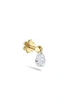 Maria Tash Single Floating Pear Diamond Charm Threaded Stud Earring In Gold