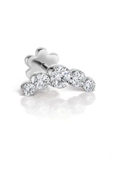 Maria Tash Single Invisible Set Diamond Arc Stud Earring In White