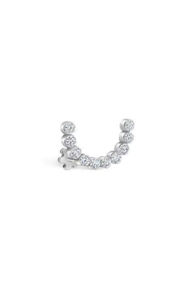 Maria Tash Single Invisible Set Diamond Arc Stud Earring In White