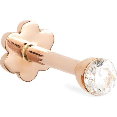 Maria Tash Single Invisible Set Diamond Stud Earring In Rose Gold