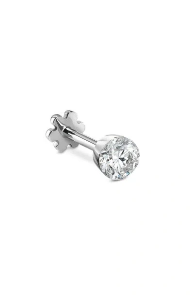 Maria Tash Single Invisible Set Diamond Stud Earring In Silver