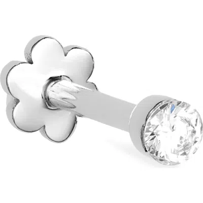 Maria Tash Single Invisible Set Diamond Stud Earring In White Gold