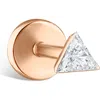 Maria Tash Invisible Set Triangle Diamond Threaded Stud Earring In Gold