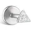 Maria Tash Invisible Set Triangle Diamond Single Threaded Stud Earring In Gold