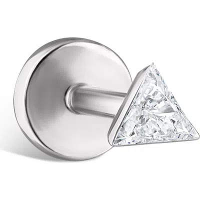 MARIA TASH MARIA TASH SINGLE INVISIBLE SET TRIANGLE DIAMOND EARRING