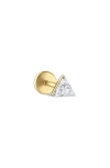 Maria Tash Single Invisible Set Triangle Diamond Earring In White