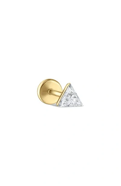 Maria Tash Single Invisible Set Triangle Diamond Earring In White