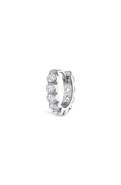 Maria Tash Single Large Invisible Set Diamond Hoop Earring In Metallic