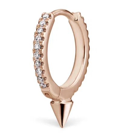 Maria Tash Single Short Spike Diamond Eternity Hoop Earring In Gold