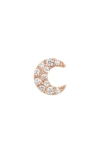 Maria Tash Small Diamond Moon Stud Earring In Gold