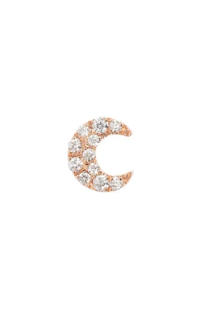 Maria Tash Small Diamond Moon Stud Earring In Gold