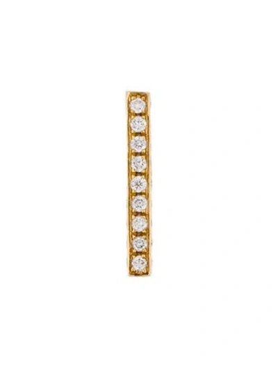 Pre-owned Maria Tash Square Diamond Pavé Bar Threaded Single Stud Earring In Multi