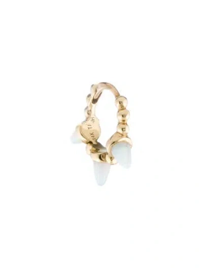 Pre-owned Maria Tash Synthetic Opal Triple Short Spike Granulated Huggie Earring In Multi
