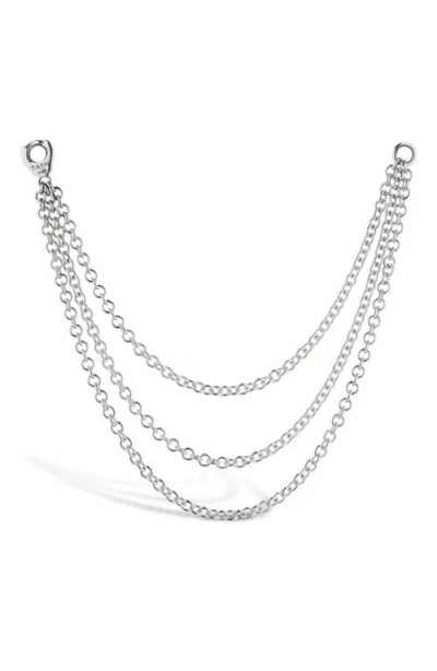 Maria Tash Triple Chain Connecting Charm In Metallic