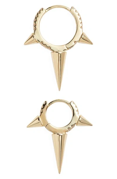 Maria Tash Triple Spike Diamond Eternity Clicker Earring In Yellow Gold/diamond