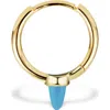 Maria Tash Turquoise Single Spike Hoop Earring In Gold
