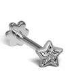 Maria Tash White Gold And Diamond Solitaire Star Threaded Stud Earring In White