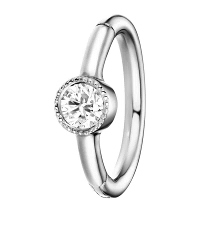 Maria Tash White Gold And White Diamond Single Hoop Earring