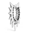 Maria Tash White Gold Black And White Diamond Pavé Metal Mohawk Hoop Earring In Silver