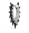 Maria Tash 18ct White Gold Black Moissanite Mohawk And Diamond 8mm Hoop Earring In White