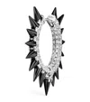 Maria Tash 18ct White Gold Black Moissanite Mohawk And Diamond 8mm Hoop Earring In White