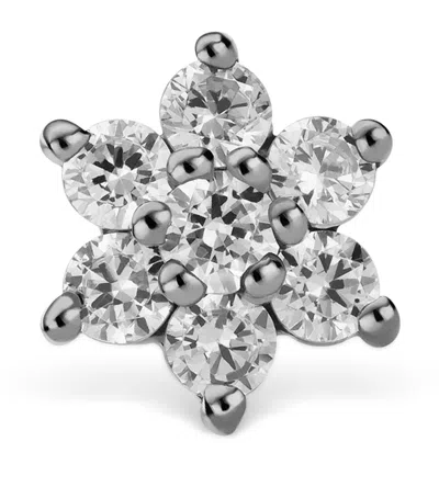 Maria Tash White Gold Diamond Flower Threaded Stud Earring