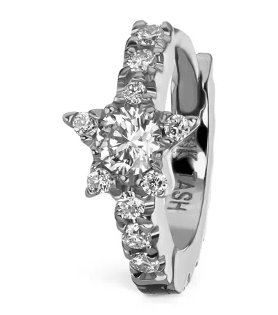 Maria Tash White Gold Diamond Star Eternity Hoop Earring In White Gold/diamond