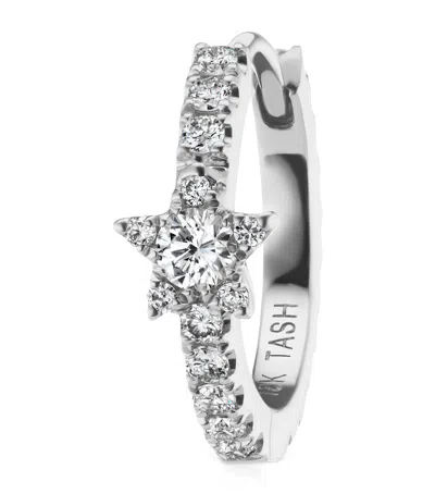 Maria Tash White Gold Diamond Star Eternity Hoop Earring In Metallic