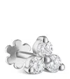 Maria Tash White Gold Diamond Trinity Threaded Stud Earring In White