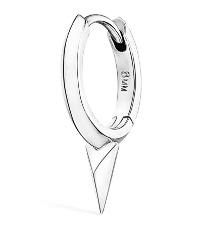 Maria Tash White Gold Faceted Single Short Spike Hoop Earring