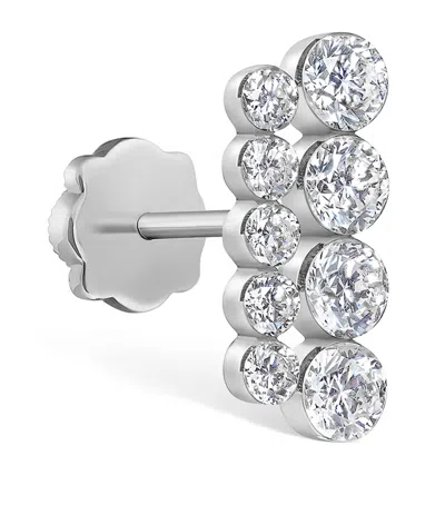 Maria Tash White Gold Invisible Set Diamond Apsara Bar Threaded Stud Earring
