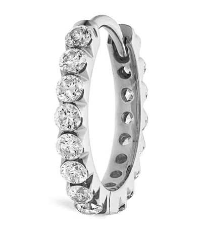 Maria Tash White Gold Invisible Set Diamond Eternity Hoop Earring