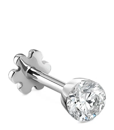 Maria Tash White Gold Invisible Set Diamond Threaded Stud Earring