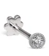 Maria Tash White Gold Scalloped Set Diamond Threaded Stud Earring In White