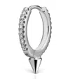 Maria Tash White Gold Single Short Spike Diamond Eternity Hoop Earring In White