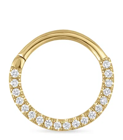 Maria Tash Yellow Gold And Diamond Horizontal Eternity Single Hoop Earring