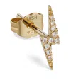 MARIA TASH YELLOW GOLD AND DIAMOND LIGHTNING BOLT THREADED STUD EARRING