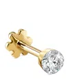 Maria Tash 18ct 3mm Invisible Set Diamond Single Threaded Stud Earring In Gold