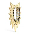Maria Tash Yellow Gold Black And White Diamond Pavé Metal Mohawk Hoop Earring In Gold